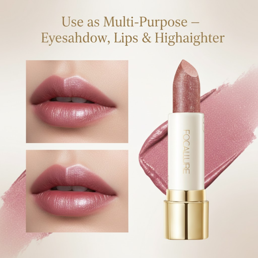 FOCALLURE Sparkle Lipstick Pack of 3 | Multi-Purpose Lipstick, Eyeshadow & Highlighter